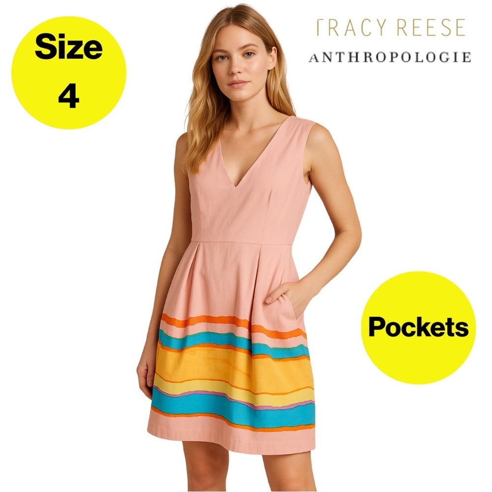 ANTHROPOLOGIE x Tracy Reese 🧡 Multicolor, Sleeveless Mini Dress, Stripes (4)